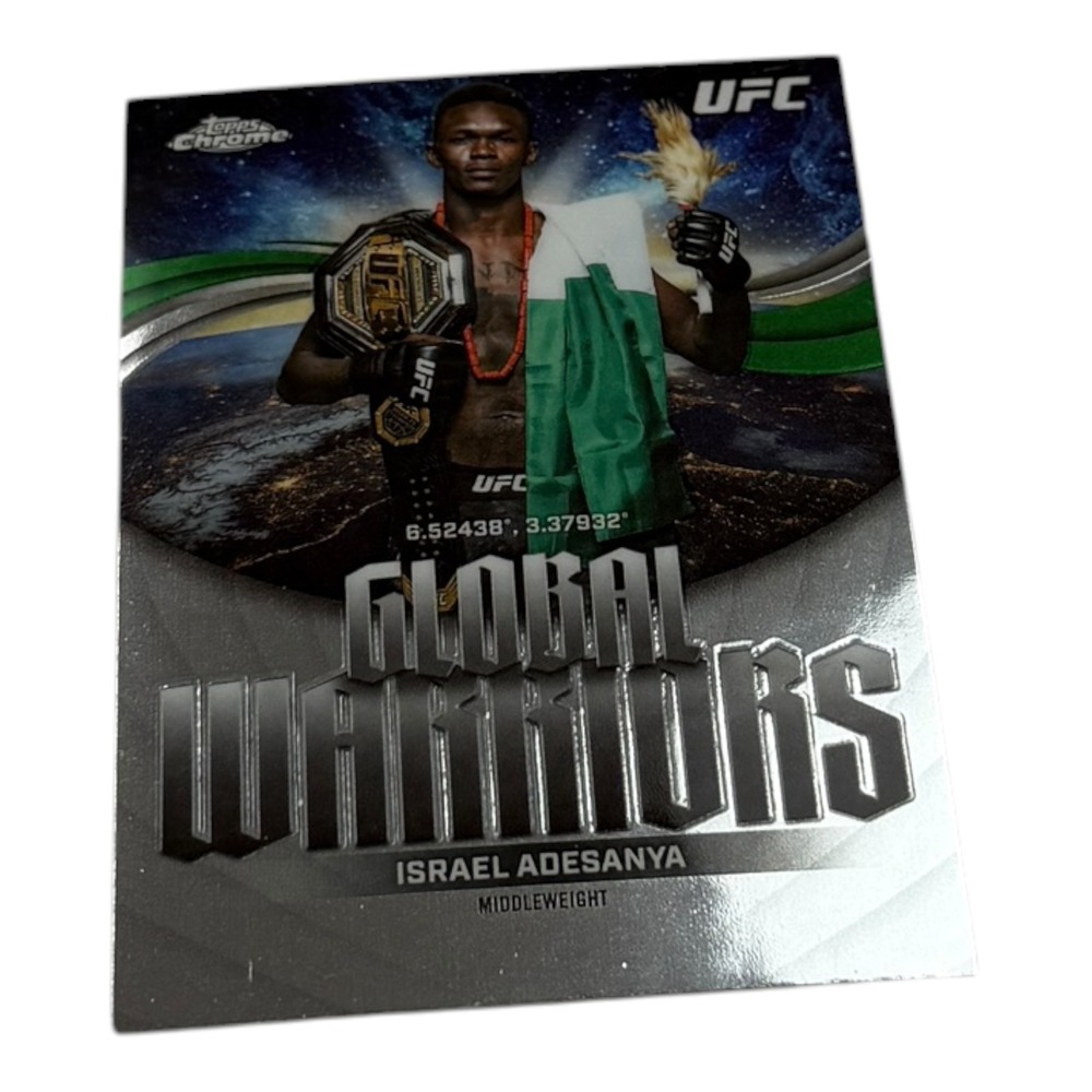 2024 Topps Chrome UFC Israel Adesanya Global Warriors Insert GW16 Refractor Card